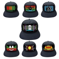 Trendy DJ baseball cap - light-up - with sound activated detachable screenHats & Caps