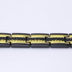 Trendy black / gold magnetic bracelet - stainless steel - unisex - 2 piecesBracelets