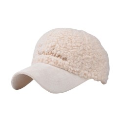 Lamb fleece baseball cap - adjustable - unisex - Sunshine embroidery letteringHats & Caps