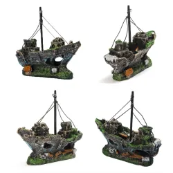 Resin fishing boat - sunk ship - aquarium decorationAquarium