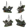 Resin fishing boat - sunk ship - aquarium decorationAquarium