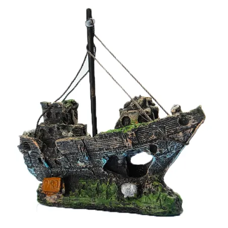 Resin fishing boat - sunk ship - aquarium decorationAquarium