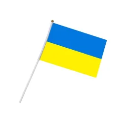 Ukrainian flag - with a plastic flagpole - 14 * 21cm - 10 piecesStickers