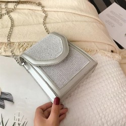 Fashionable small shoulder bag - with rhinestones / chain strapBags