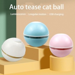 Interactive toy for dogs / cats - ball with light / sound / feather - USBToys