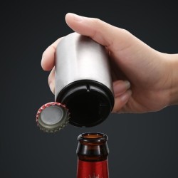 Automatic beer bottle opener - magnetic - push down - stainless steelBar supply