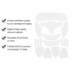 Silicone anti-wrinkle sticker - reusable - 16 piecesSkin