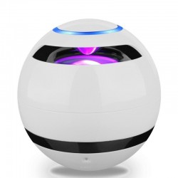Bluetooth - mini round speaker - LED - with subwoofer - Hi-Fi - TF - FM - AUX - magic ballBluetooth speakers