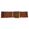Retro elastic wide belt - leather - gold buckleBelts