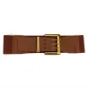 Retro elastic wide belt - leather - gold buckleBelts