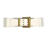 Retro elastic wide belt - leather - gold buckleBelts