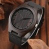 Black sandalwood watch - leather strap - gift for father - The Best DadWatches