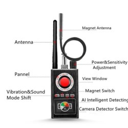 AI intelligent wiretap - anti spy / hidden cameras detector - GSM / GPS tracker - finderHome security
