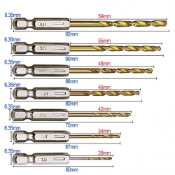 HSS 14 hex drill bits - titanium coated - drills - 13 piecesBits & drills