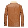 Leather winter jacket with fleece & zipper - slimJackets