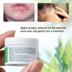 Green skin care cream - herbal ointment - headache - sunburn - muscle aches - pain relief - 10 gSkin