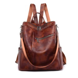 Multifunction vintage shoulder bag - leather backpack - waterproofBackpacks