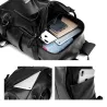 Fashionable leather backpack - 15.6 inch laptop bag - earphone hole - waterproofBackpacks