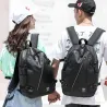 Fashionable leather backpack - 15.6 inch laptop bag - earphone hole - waterproofBackpacks