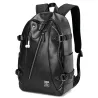 Fashionable leather backpack - 15.6 inch laptop bag - earphone hole - waterproofBackpacks