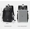 Fashionable leather backpack - 15.6 inch laptop bag - earphone hole - waterproofBackpacks