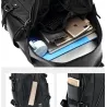 Fashionable leather backpack - 15.6 inch laptop bag - earphone hole - waterproofBackpacks