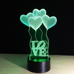 3D acrylic lamp - touch panel - remote control - LOVE / heartsLights & lighting