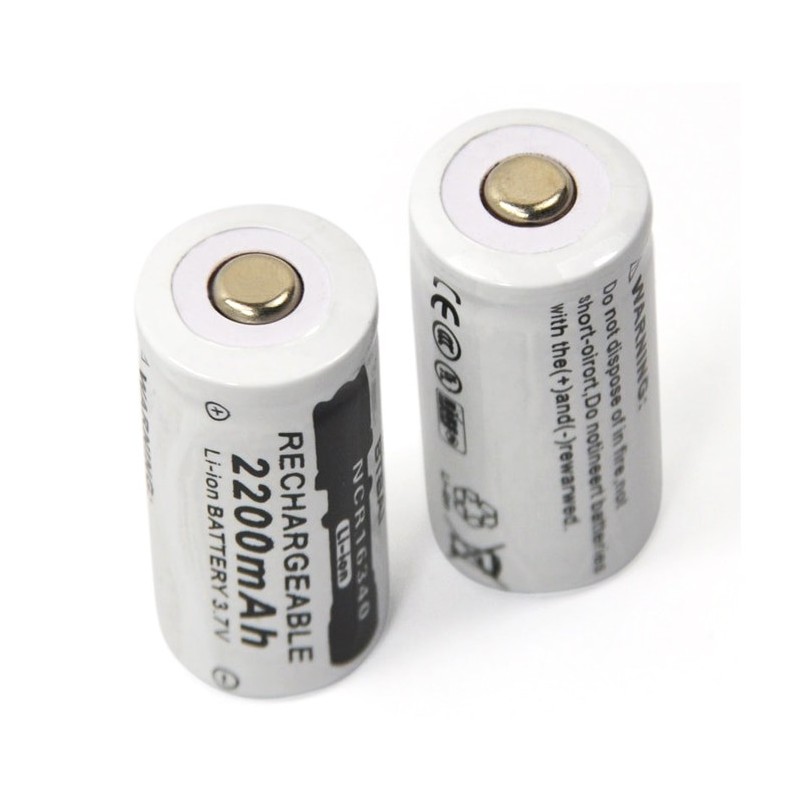 37V 2200mAh CR123A 16340 lithium battery - rechargeable - 4 piecesBattery