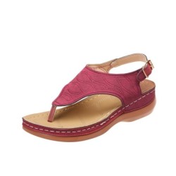 Leather summer sandals - with strap - flat wedges soleSandals