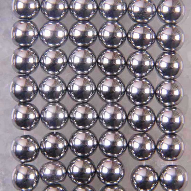 8mm magnetic hematite - round loose beads - 15.5 inch strand - for jewelry makingBalls