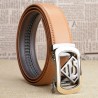 Genuine leather belt with automatic buckle - brownBelts