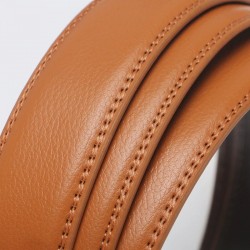 Genuine leather belt with automatic buckle - brownBelts