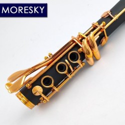 MORESKY - BB clarinet - 17 keys - with reeds - gold lacquer - blackMusical Instruments