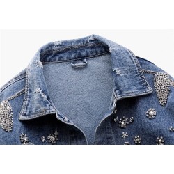 Vintage short denim jacket - with diamonds / holesJackets