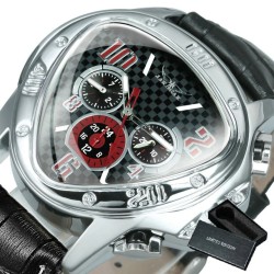 Jaragar - luxurious automatic sports watch - geometric triangle dial - genuine leather strapWatches