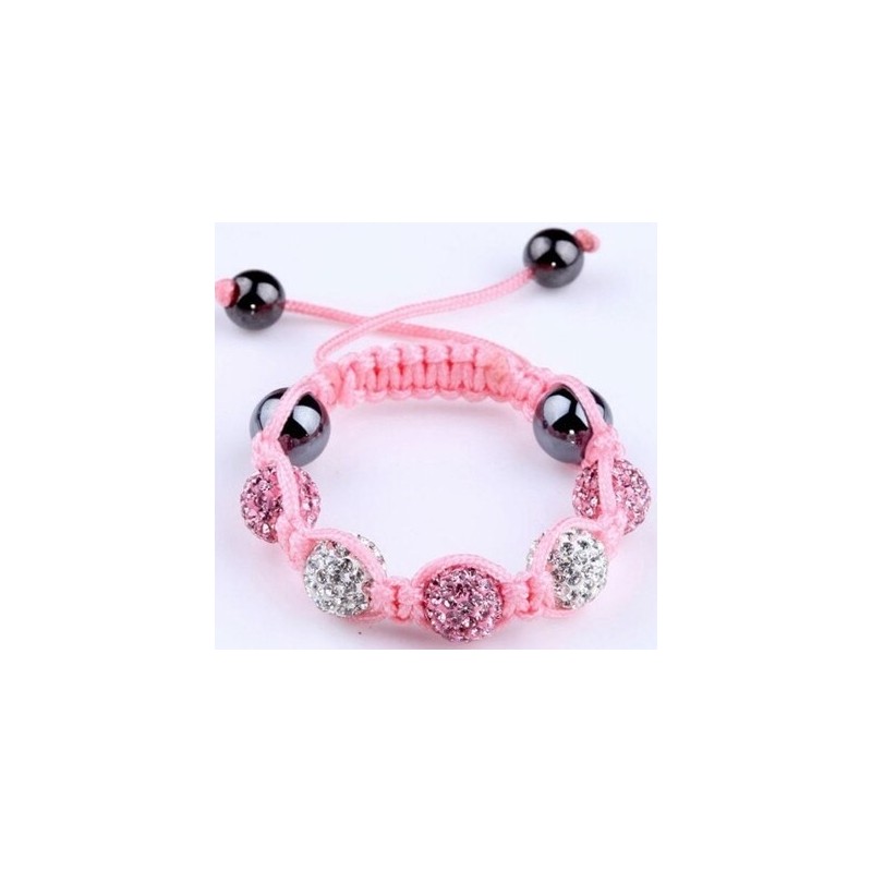 Stylish bracelet with crystal / black beads - adjustable - 4 piecesBracelets