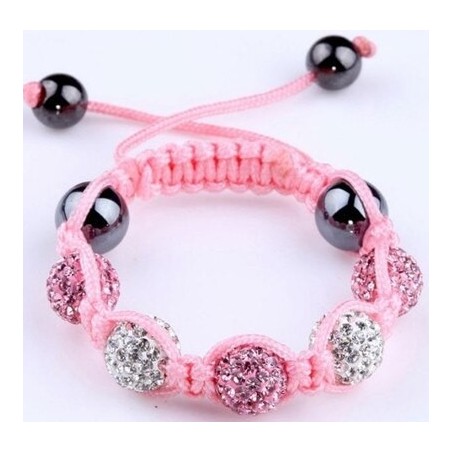 Stylish bracelet with crystal / black beads - adjustable - 4 piecesBracelets