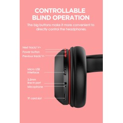 Ausdom M09 - wireless headphones - headset with microphone - foldable - Bluetooth - support TF cardEar- & Headphones