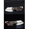 Mini foldable knife - stainless steel - wooden handle - with leather coverKnives & Multitools