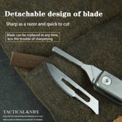 Mini multifunction knife - foldable - detachable blade - titanium alloyKnives & Multitools
