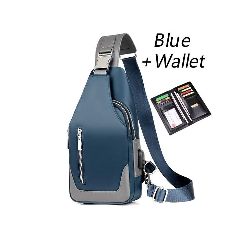Multifunction backpack - shoulder / chest bag - USB charging port - earphones hole - waterproofBackpacks