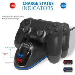 Dual charger - dock station - fast charging stand - with LED display - for Playstation 4 / PS4 Slim / PS4 Pro controllersChar...