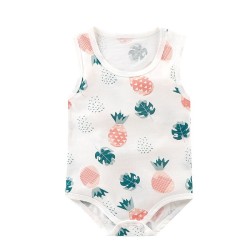 Baby sleeveless romper - cotton vest - cartoon printClothes