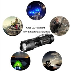 Powerful tactical flashlight - LED - 3 modes - zoomable - 1 - 6 piecesTorches