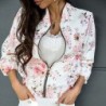 Fashionable baseball jacket - short windbreaker - with zipper - floral printJackets