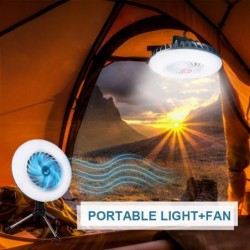 Camping fan with light - portable lamp - LED - USB