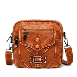 Small shoulder / waist bag - leather - rivets - zippersBags