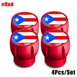 Puerto Rico flag - tire valve caps - universal - aluminum - 4 piecesValve caps