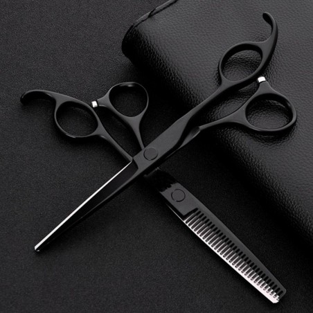 Professional hairdresser scissors set - Japanese 440 steel - 6 inch - Black Edition - hair scissors - thinning scissorsScissors