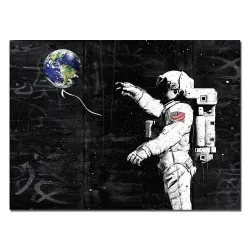 Astronaut - space - rocket - oil painting - canvas wall posterPlaques & Signs